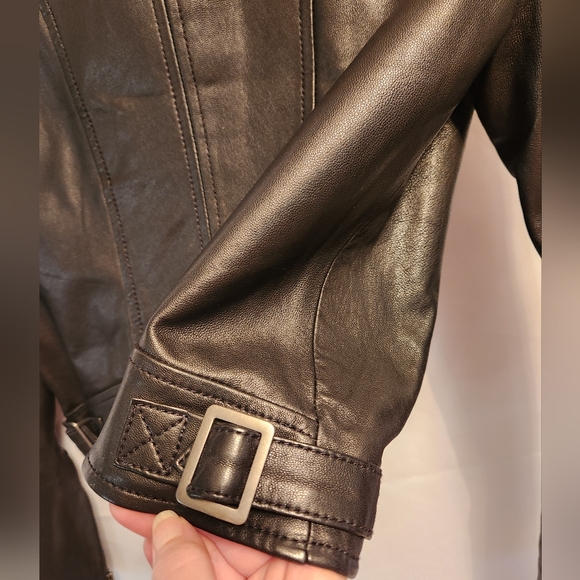 Alice + Olivia Lamb Leather Jacket - Picture 6 of 9